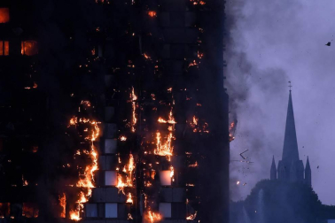 Incendio de la Torre Grenfell, en Londres.