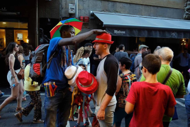 Brandon, de 23 años,vive sus primeros Sanfermines.