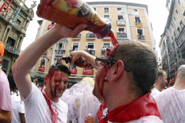 Brandon, de 23 años,vive sus primeros Sanfermines.