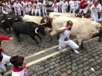 Imágenes del cuarto encierro de San Fermín de Pamplona
