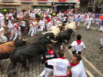 Imágenes del cuarto encierro de San Fermín de Pamplona