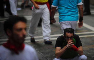 Imágenes del cuarto encierro de San Fermín de Pamplona