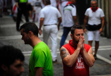 Imágenes del cuarto encierro de San Fermín de Pamplona