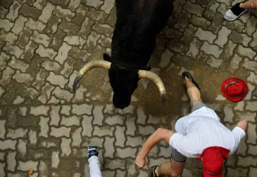 Imágenes del cuarto encierro de San Fermín de Pamplona