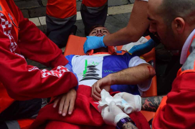 Imágenes del cuarto encierro de San Fermín de Pamplona
