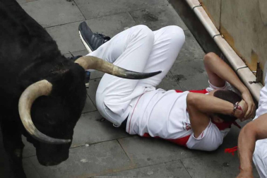 Imágenes del cuarto encierro de San Fermín de Pamplona