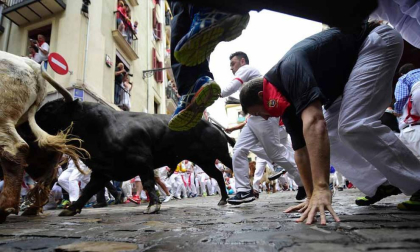Imágenes del cuarto encierro de San Fermín de Pamplona