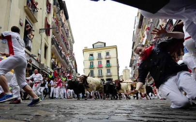 Imágenes del cuarto encierro de San Fermín de Pamplona
