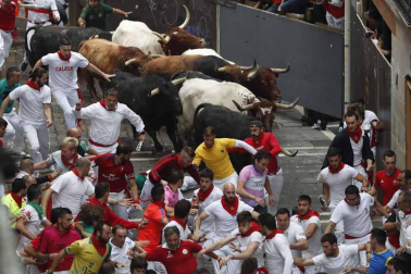 Imágenes del cuarto encierro de San Fermín de Pamplona