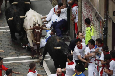 Imágenes del cuarto encierro de San Fermín de Pamplona