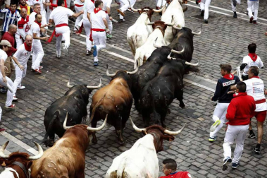 Imágenes del cuarto encierro de San Fermín de Pamplona