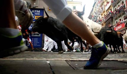 Imágenes del cuarto encierro de San Fermín de Pamplona