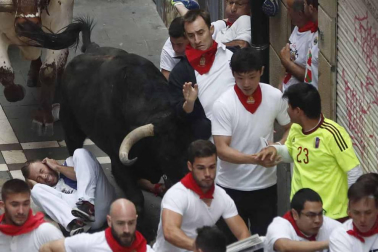 Imágenes del cuarto encierro de San Fermín de Pamplona