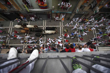 Imágenes del cuarto encierro de San Fermín de Pamplona
