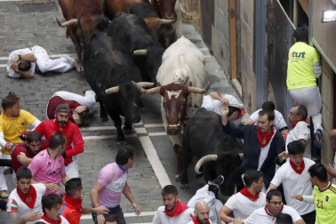 Imágenes del cuarto encierro de San Fermín de Pamplona