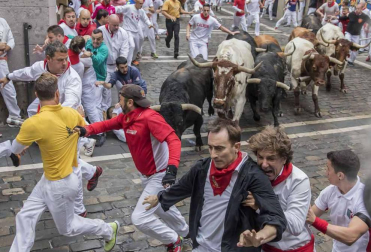 Imágenes del cuarto encierro de San Fermín de Pamplona