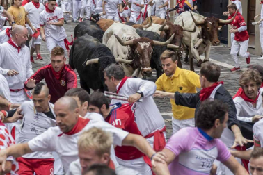 Imágenes del cuarto encierro de San Fermín de Pamplona