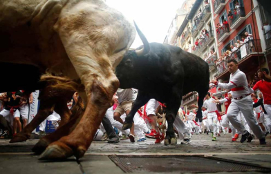 Imágenes del cuarto encierro de San Fermín de Pamplona