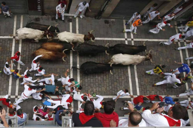 Imágenes del cuarto encierro de San Fermín de Pamplona