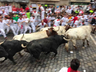 Imágenes del cuarto encierro de San Fermín de Pamplona
