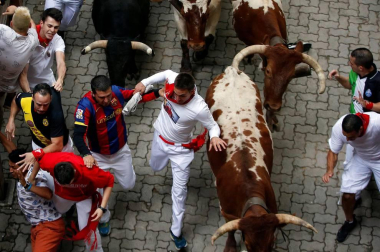 Imágenes del quinto encierro de San Fermín