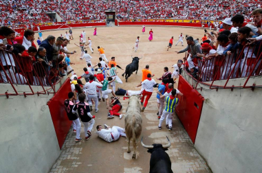 Imágenes del quinto encierro de San Fermín