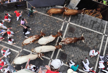 Imágenes del quinto encierro de San Fermín