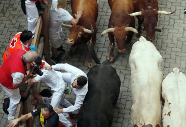 Imágenes del quinto encierro de San Fermín
