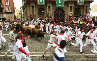 Imágenes del séptimo encierro de San Fermín 2017