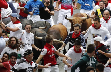 Imágenes del séptimo encierro de San Fermín 2017