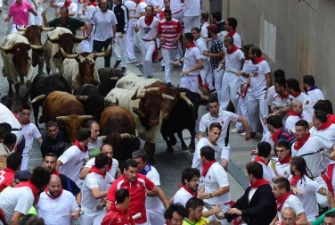Imágenes del séptimo encierro de San Fermín 2017