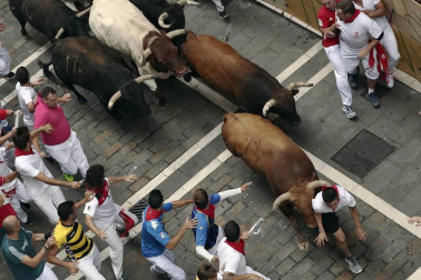 Imágenes del séptimo encierro de San Fermín 2017