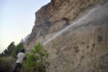 Las llamas afectaron al paraje de 'El Chorrón' y los Bomberos las controlaron antes de que llegaran a las viviendas.