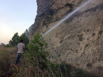 Las llamas afectaron al paraje de 'El Chorrón' y los Bomberos las controlaron antes de que llegaran a las viviendas.
