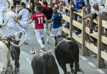Segundo encierro de fiestas de Tafalla con la ganadería Macua 2017