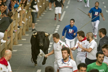 Segundo encierro de fiestas de Tafalla con la ganadería Macua 2017