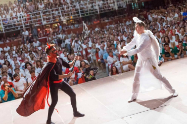 Imágenes de la procesión de San Roque y el Paloteado de las fiestas de Murchante