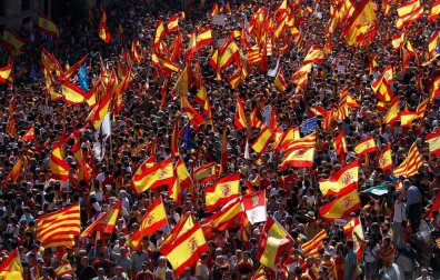 El lema de la manifestación convocada por Societat Civil Catalana es "¡Basta! Recuperemos la sensatez"