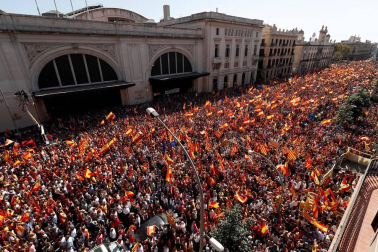El lema de la manifestación convocada por Societat Civil Catalana es "¡Basta! Recuperemos la sensatez"