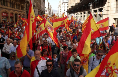 El lema de la manifestación convocada por Societat Civil Catalana es "¡Basta! Recuperemos la sensatez"