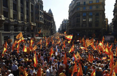El lema de la manifestación convocada por Societat Civil Catalana es "¡Basta! Recuperemos la sensatez"