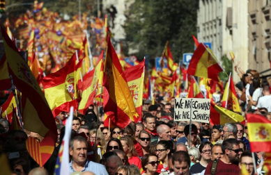 El lema de la manifestación convocada por Societat Civil Catalana es "¡Basta! Recuperemos la sensatez"