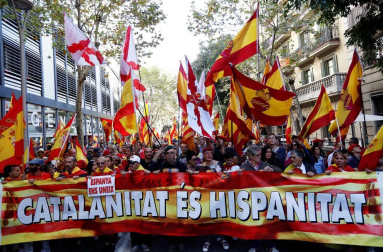 El lema de la manifestación convocada por Societat Civil Catalana es "¡Basta! Recuperemos la sensatez"