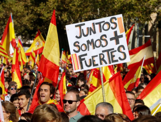 El lema de la manifestación convocada por Societat Civil Catalana es "¡Basta! Recuperemos la sensatez"