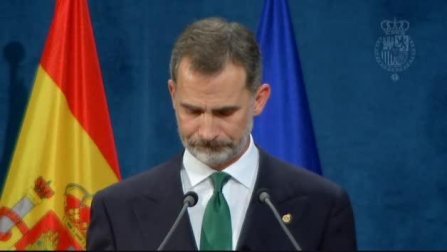 Felipe VI: “España tiene que hacer frente a un inaceptable intento de secesión”