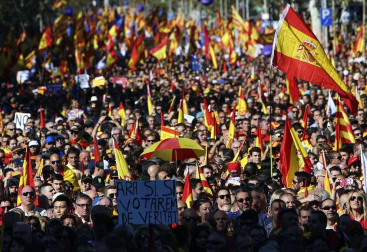 Manifestación convocada por Sociedad Civil Catalana