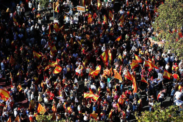 Manifestación convocada por Sociedad Civil Catalana