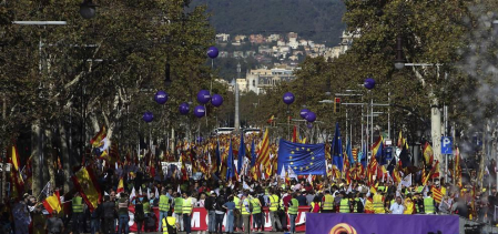 Manifestación convocada por Sociedad Civil Catalana
