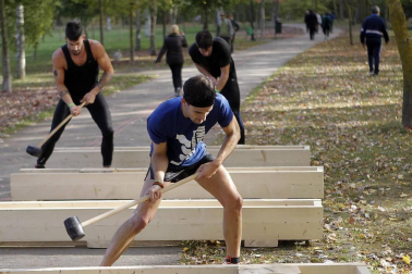 Pamplona acogió este domingo el 'Gladiator's Day', carrera de obstáculos de la Liga OCRA y puntuable para el próximo Europeo