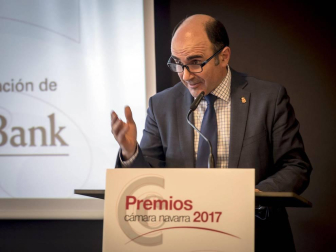 Acto de entrega de premios a la Trayectoria Empresarial a Juan María Antoñana; la empresa Tenerías Omega recibió el premio a la Internacionalización e Industrias San Isidro, el premio a la Innovación.